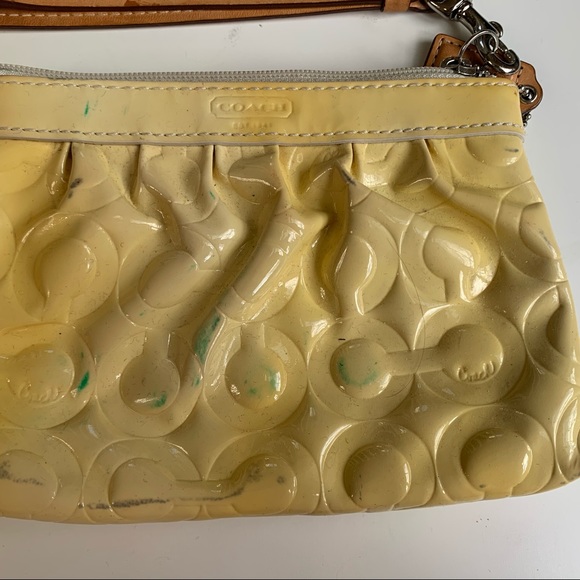 BOGO‼️ Auth Coach pouch wristlet forest green suede - Picture 11 of 16